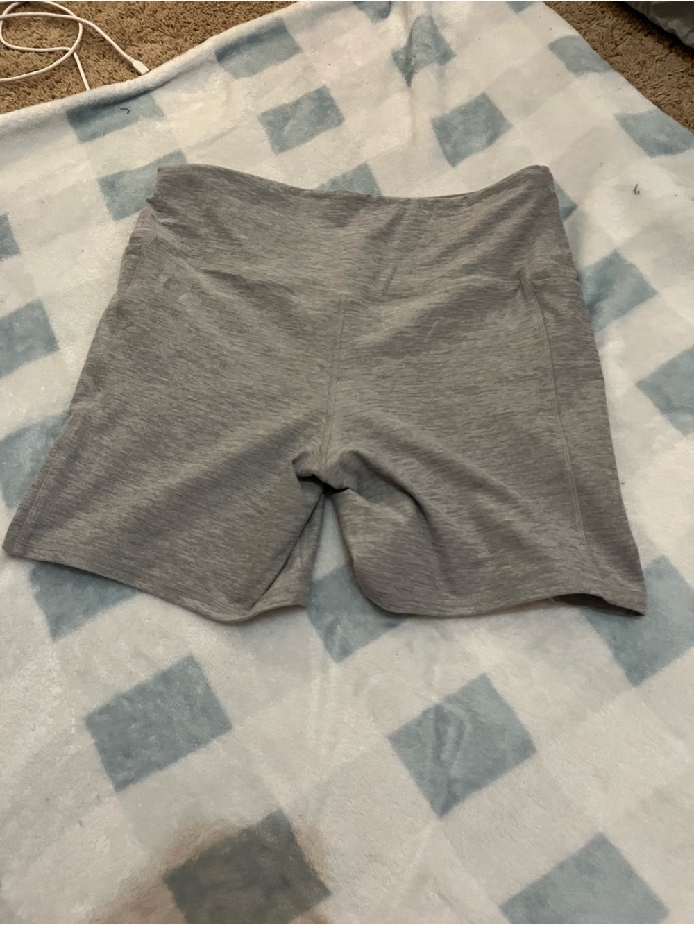 Athletic Works Light Gray Women's High-Waist Athletic Shorts